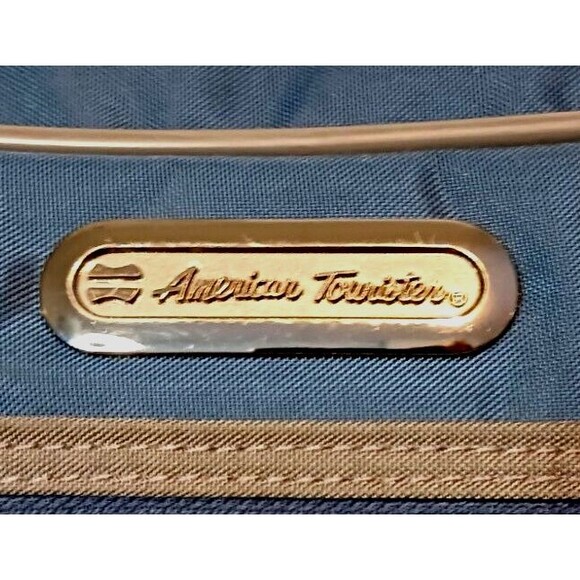 Vintage American Tourister Soft Sided Luggage Carry On Travel Bag Blue Suitcase - Picture 6 of 9